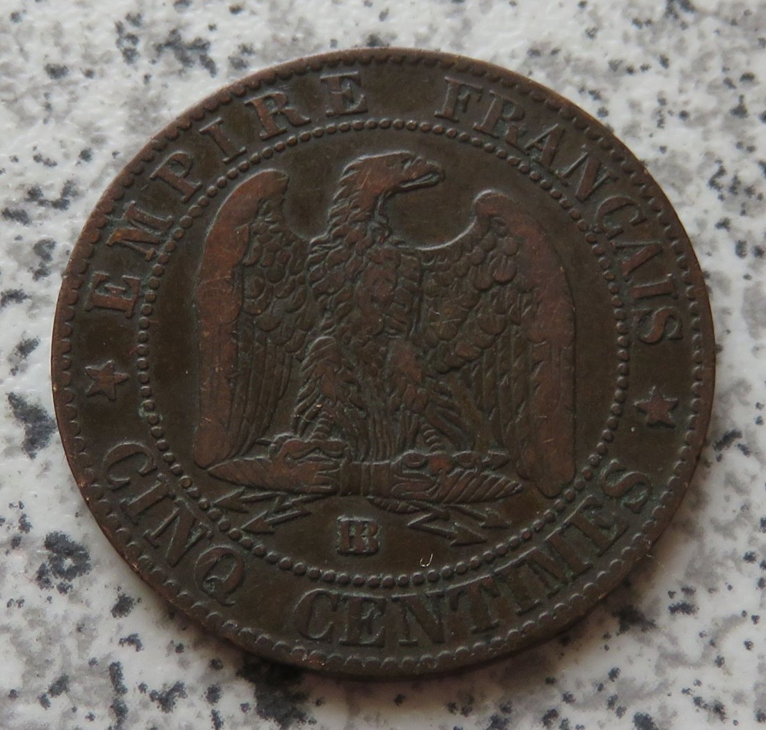  Frankreich 5 Centimes 1855 BB   