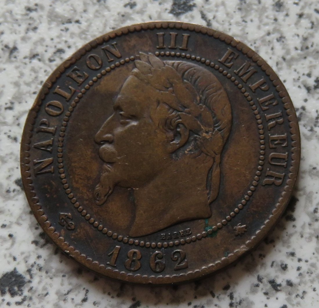  Frankreich 10 Centimes 1862 A   