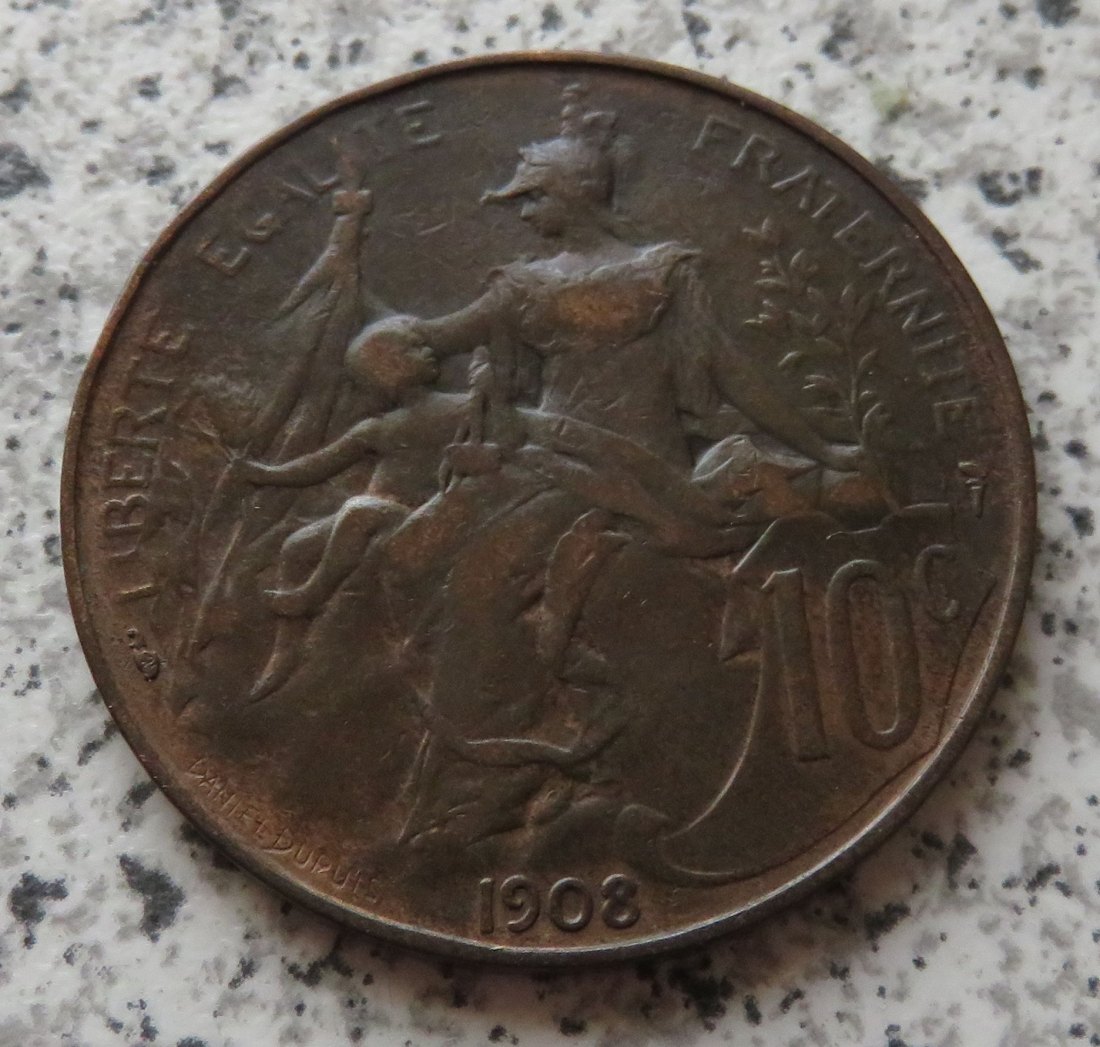  Frankreich 10 Centimes 1908   