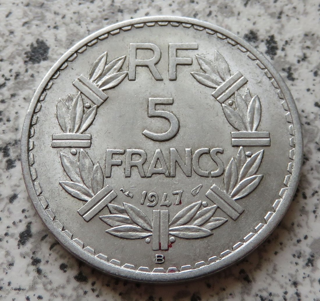  Frankreich 5 Francs 1947 B   