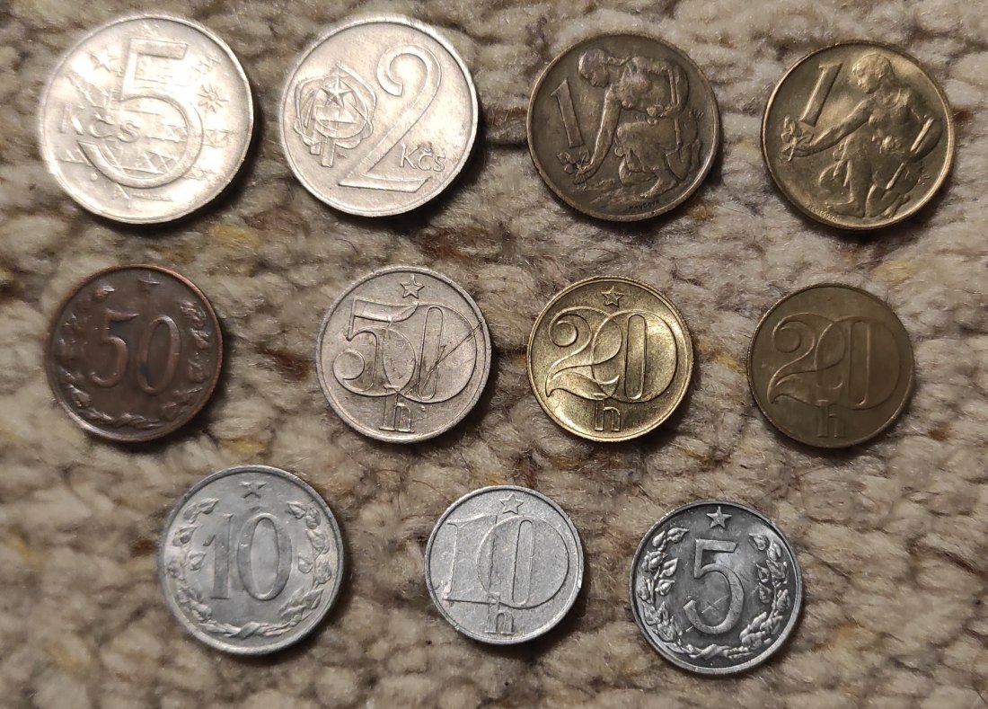  Tschechoslowakei Münzlot mit 11 verschiedenen Münzen   
