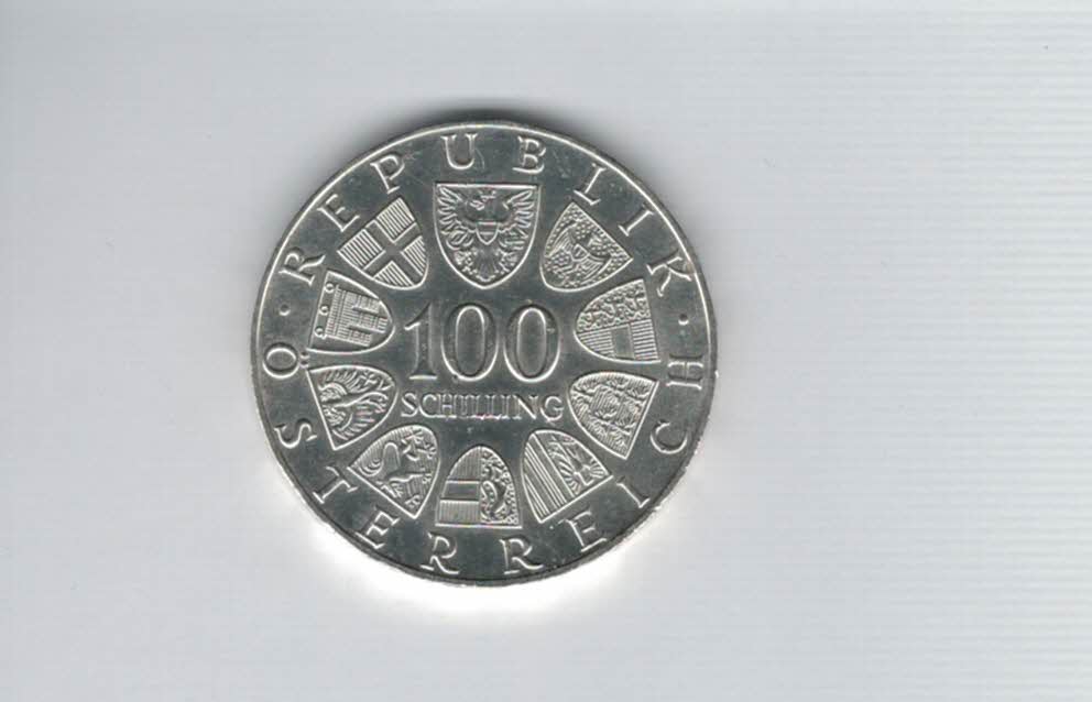  100 Schilling 1975 Johann Strauss silber 15,36g fein Österreich Spittalgold9800 (01914/2)   