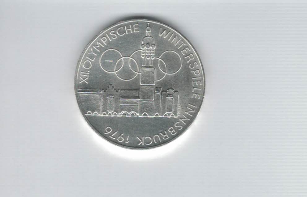  100 Schilling 1976 Winterolympiade Innsbruck Stadtturm Hall 15,36g fein silber Österreich (01914/6)   