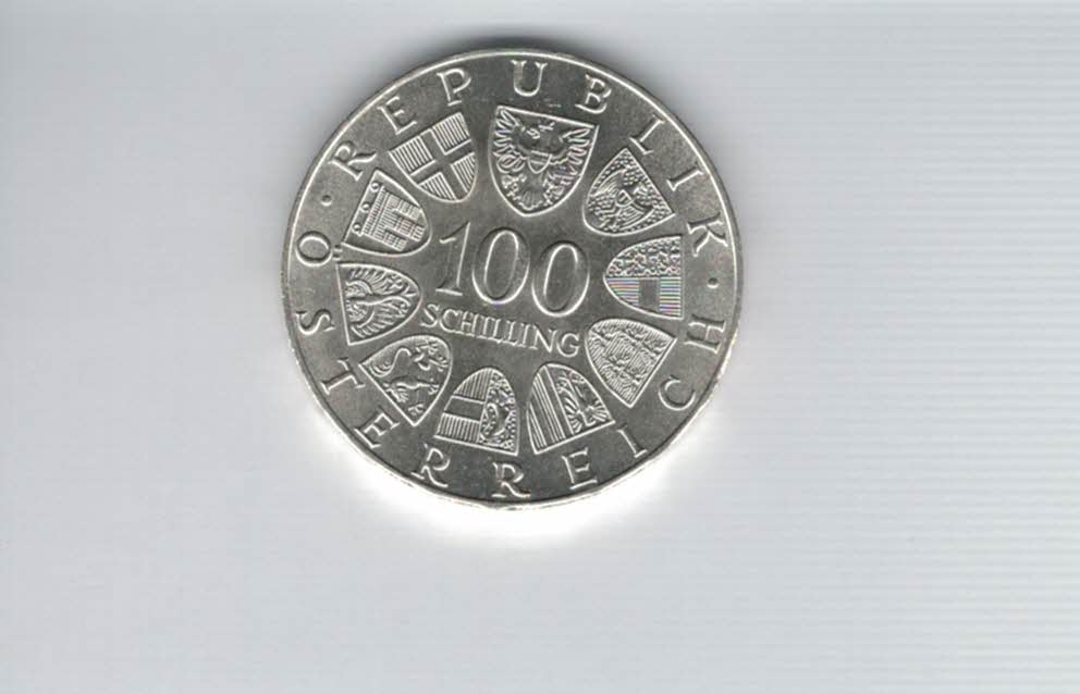  100 Schilling 1976 200 Jahre Burgtheater Wien 15,36g f Österreich Spittalgold9800 (01914/11)   