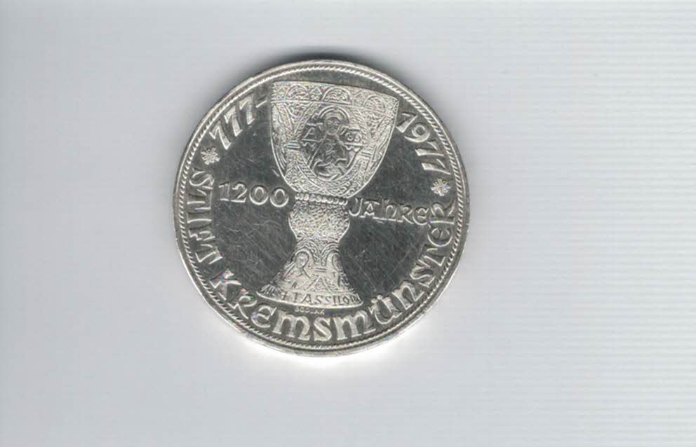  100 Schilling 1977 Stift Kremsmünster 1200 Jahre Tassilokelch Ag 15,36g fein Österreich (01914/14)   