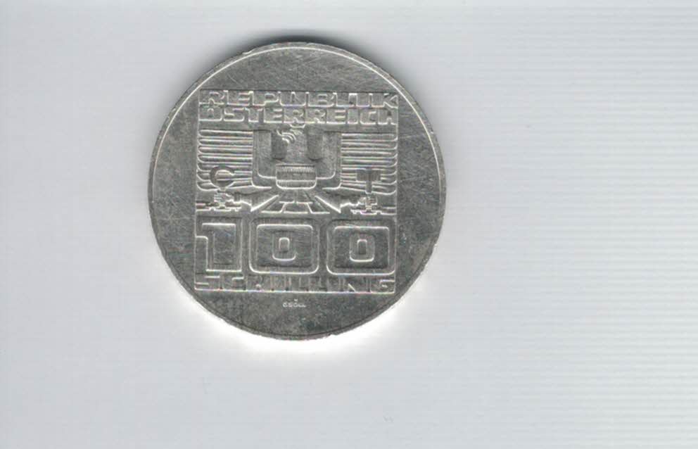  100 Schilling 1977 900 Jahre Festung Hohensalzburg silber/15,36g fein Österreich 2.Rep (01914/15)   