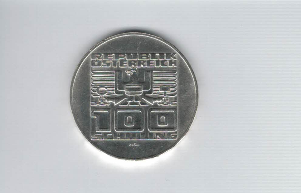  100 Schilling 1978 Stadt Gmunden Oberösterreich Ag 15,36g fein Österreich Spittalgold9800 (1914/17)   