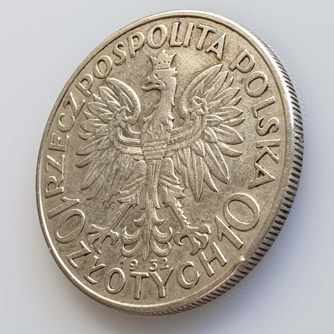  Polen 10 Zloty Złotych, 1932 Silber Münze 16,5 g fein ERHALTUNG   