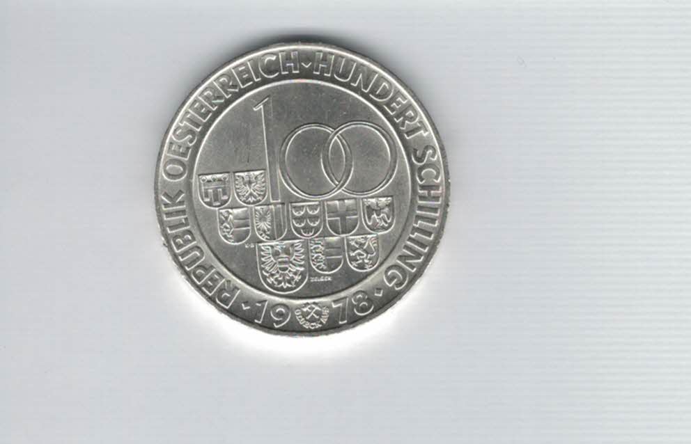  100 Schilling 1978 Arlberg Straßentunnel silber/15,36g fein Österreich Spittalgold9800(01914/20)   