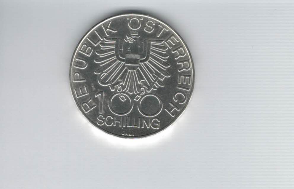  100 Schilling 1979 200 Jahre Innviertel bei Österreich Ag 15,36g fein Spittalgold9800 (01914/22   