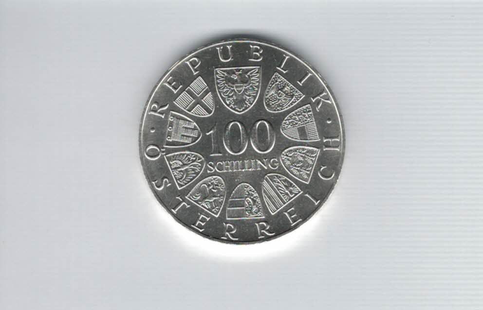  100 Schilling 1979 Internationales Zentrum Wien UnoCity Ag 15,36gÖsterreich Spittalgold9800 01914/23   