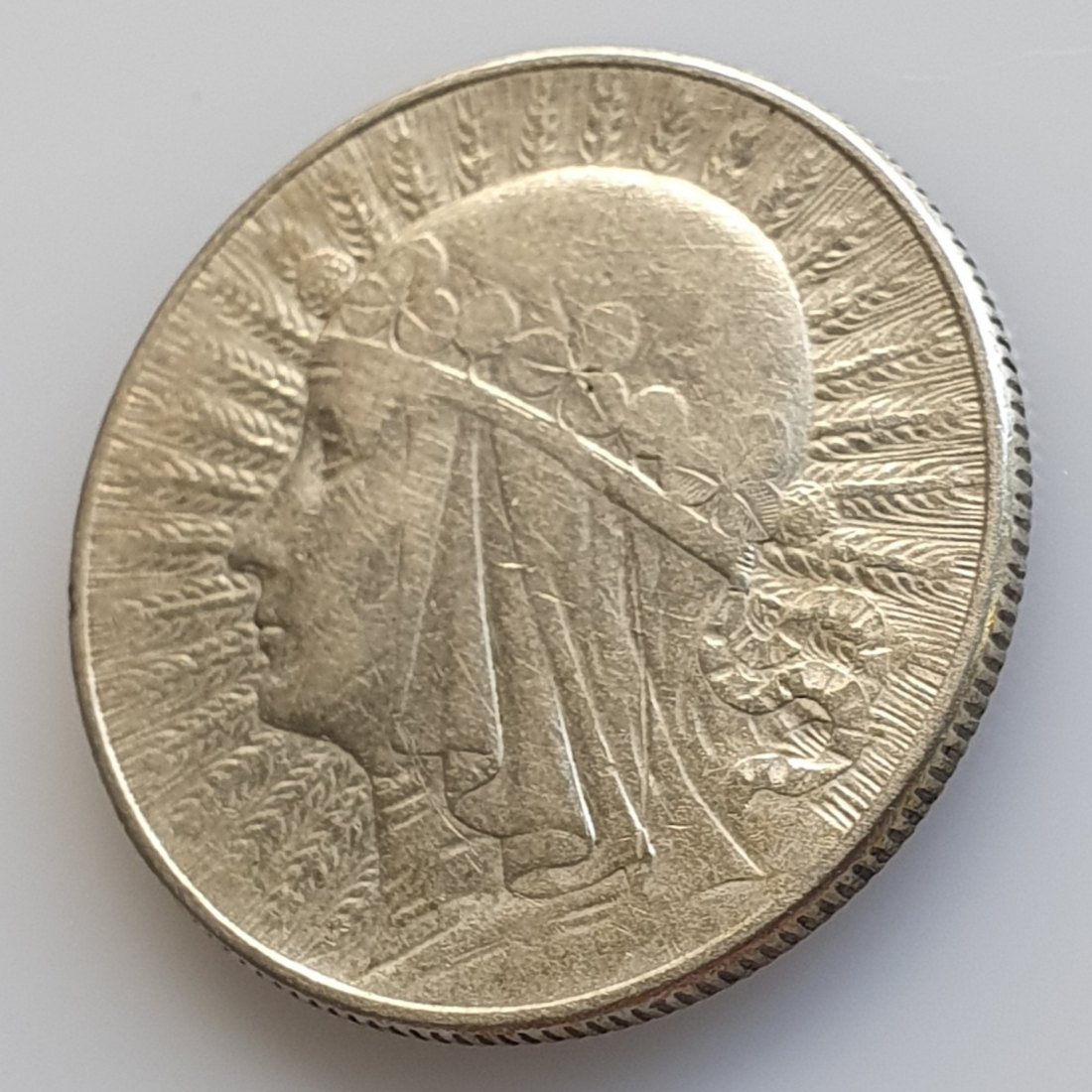  Polen 5 Zloty Złotych, 1933 Kopf von Polonia Silber Münze 8,25 g fein ERHALTUNG   