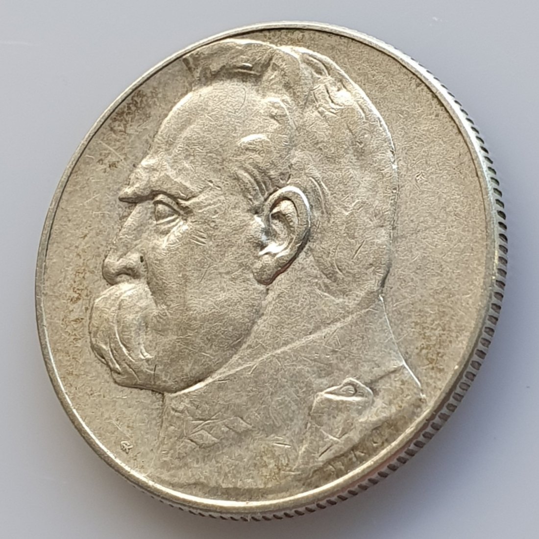  Polen 5 Zloty Złotych, 1936 Jozef Pilsudzki; gekrönter Adler Silber Münze 8,25 g fein ERHALTUNG   