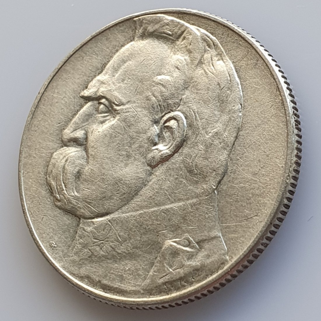  Polen 5 Zloty Złotych, 1936 Jozef Pilsudzki; gekrönter Adler Silber Münze 8,25 g fein ERHALTUNG   