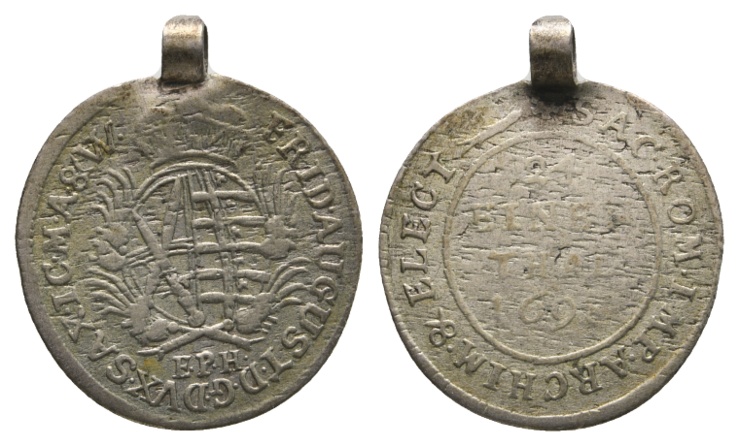  Altdeutschland, Kleinmünze 1698, gehenkelt   