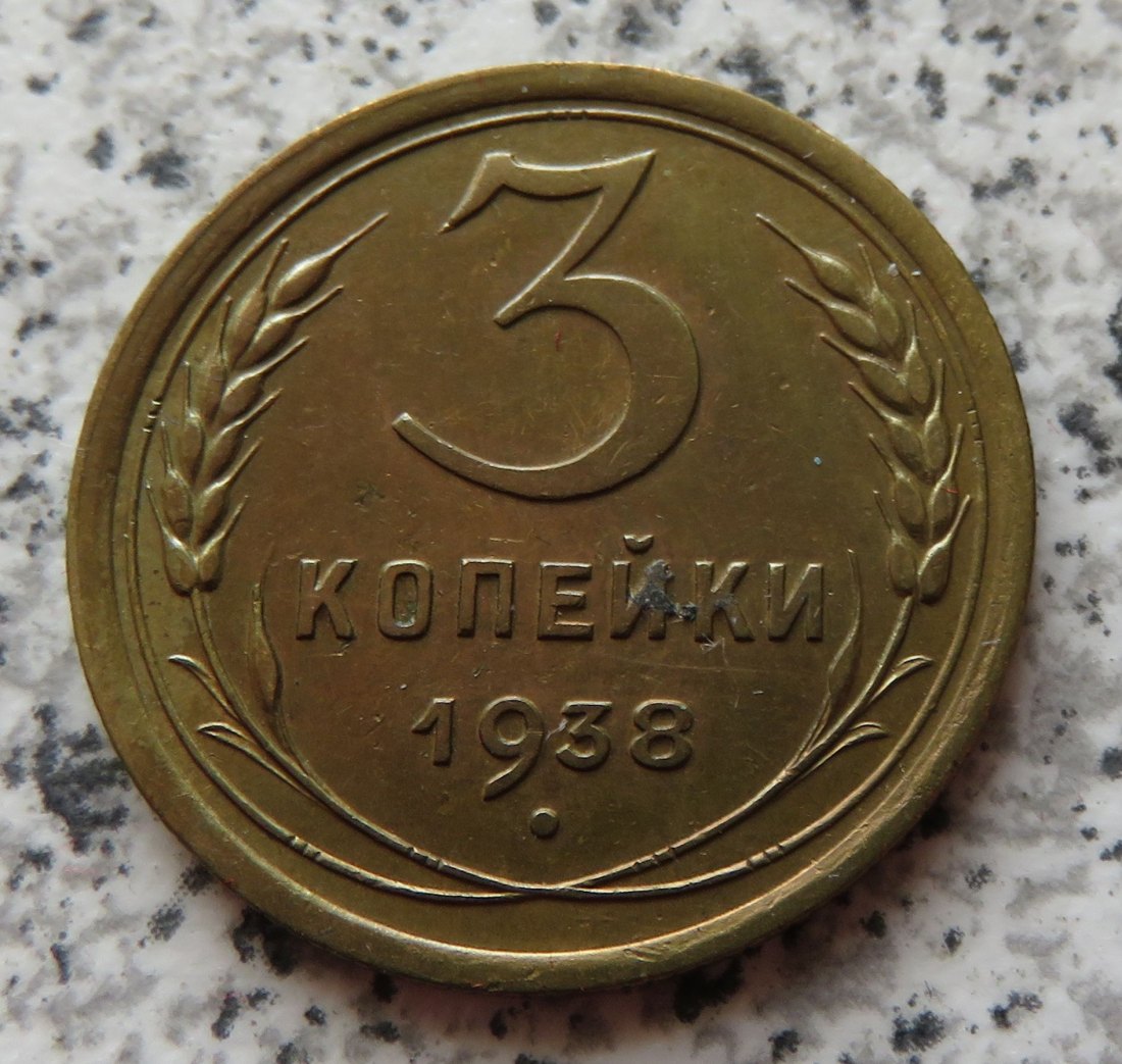  Sowjetunion 3 Kopeken 1938   