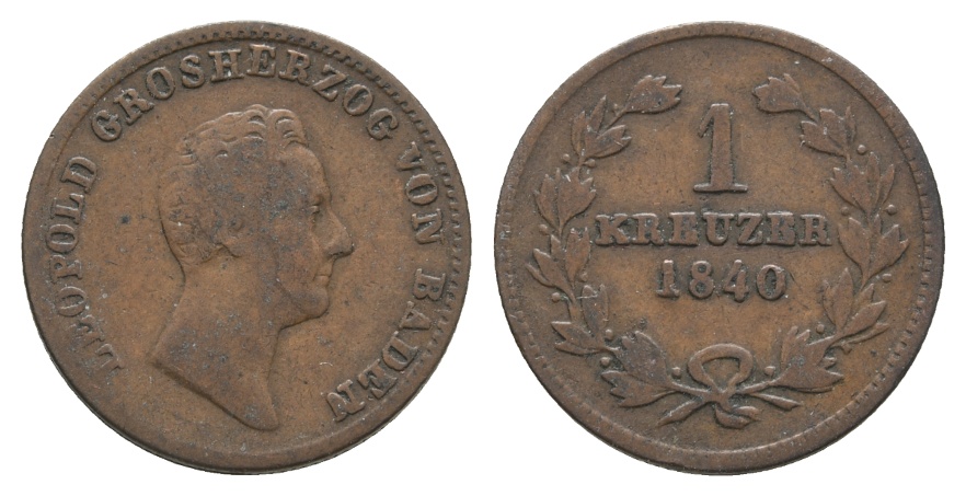  Altdeutschland, Baden; Kleinmünze 1840   