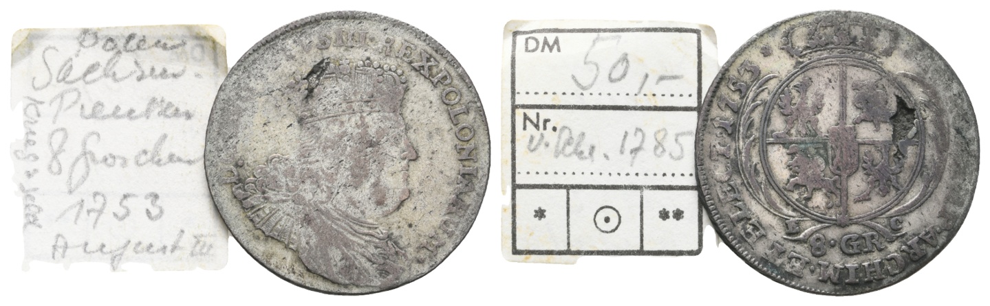  Altdeutschland, Sachsen; Kleinmünze 1753   