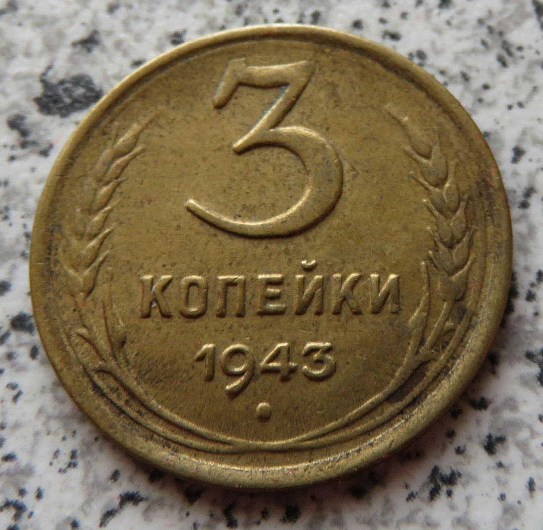  Sowjetunion 3 Kopeken 1943   