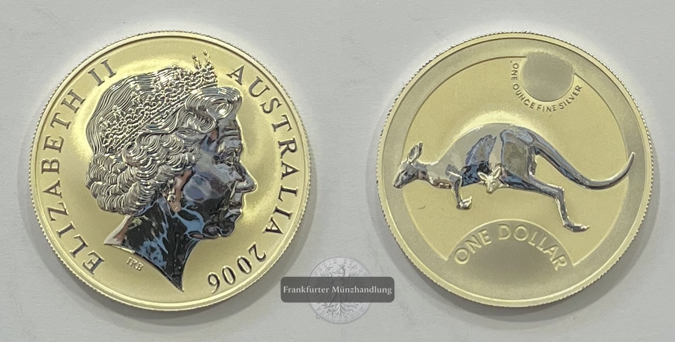  Australien 1 Dollar Silver Kangaroo 2006 FM-Frankfurt Feinsilber: 31,1g   