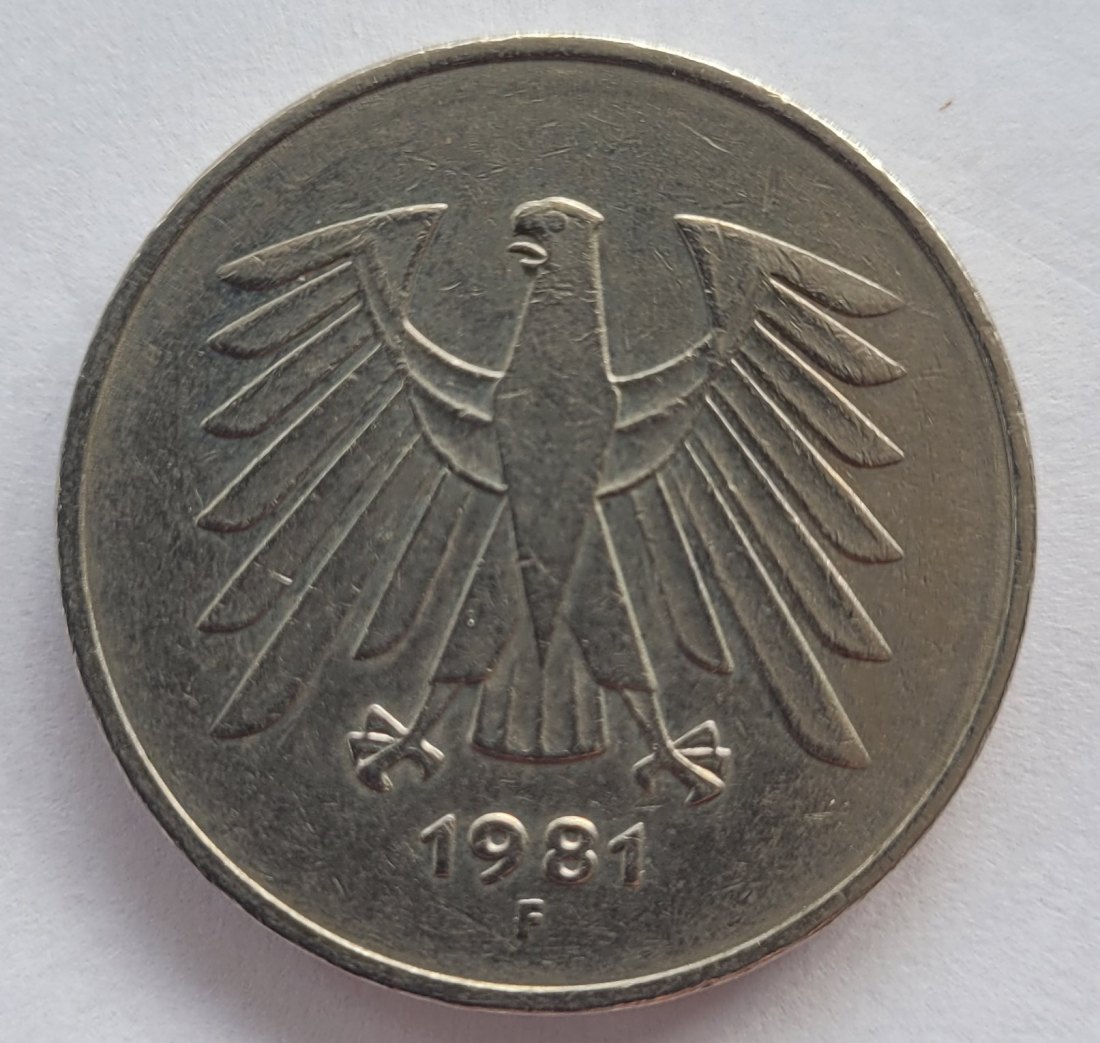  5 Mark umlaufmünze 1981 F   