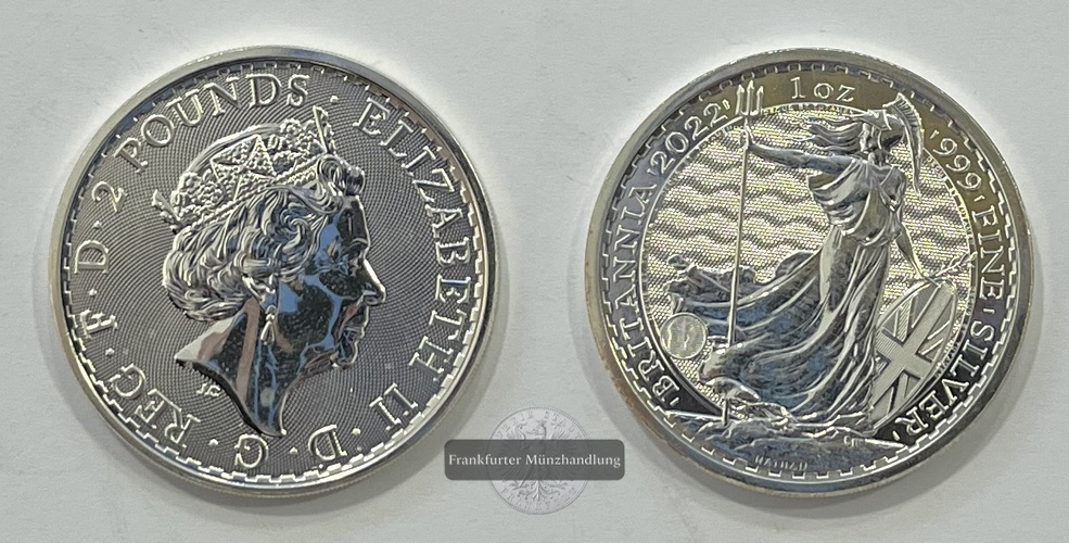  Großbritannien 2 Pounds 2022 Britannia  FM-Frankfurt  Feinsilber: 31,2g   