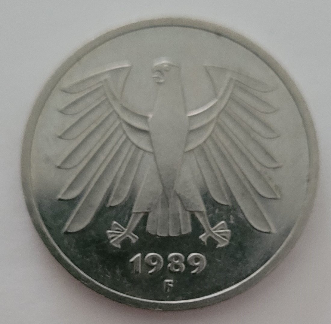  5 Mark umlaufmünze 1989 F   
