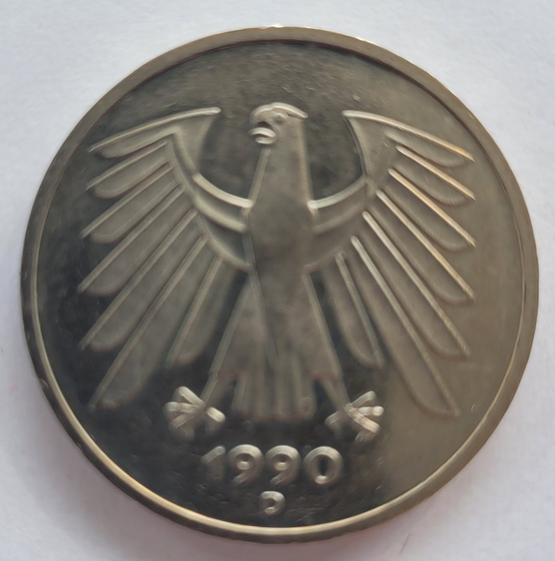  5 Mark umlaufmünze 1990 D   