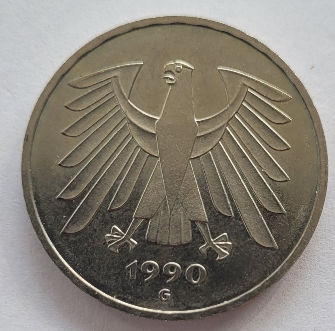  5 Mark umlaufmünze 1990 G   