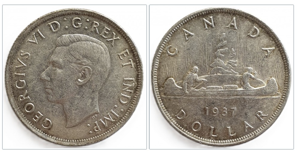  Kanada 1 Dollar, 1937 König George VI. (1937 - 1952) Silber Münze 18,66 g fein ERHALTUNG   