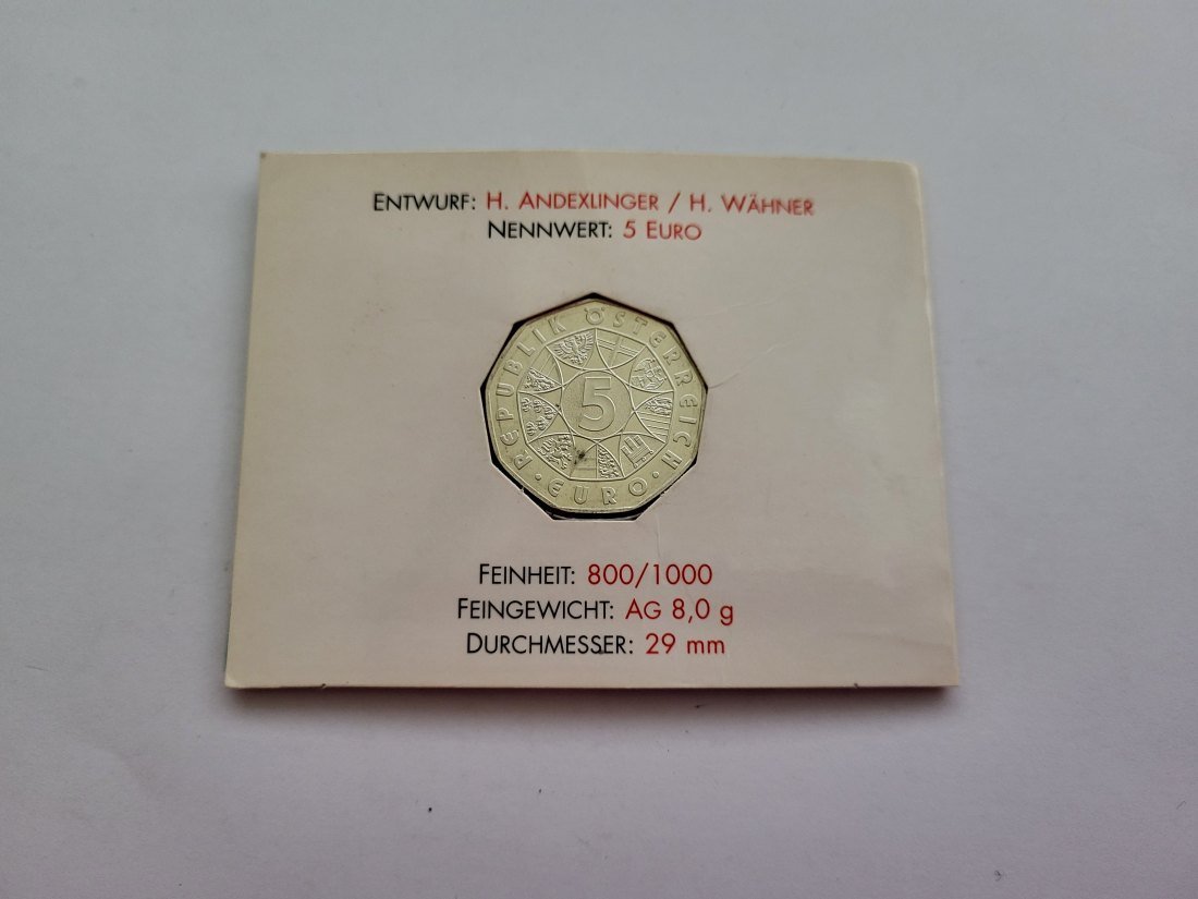  5 Euro 2002 Tiergarten Schönbrunn Österreich silber/8g fein Spittalgold9800 (4974   