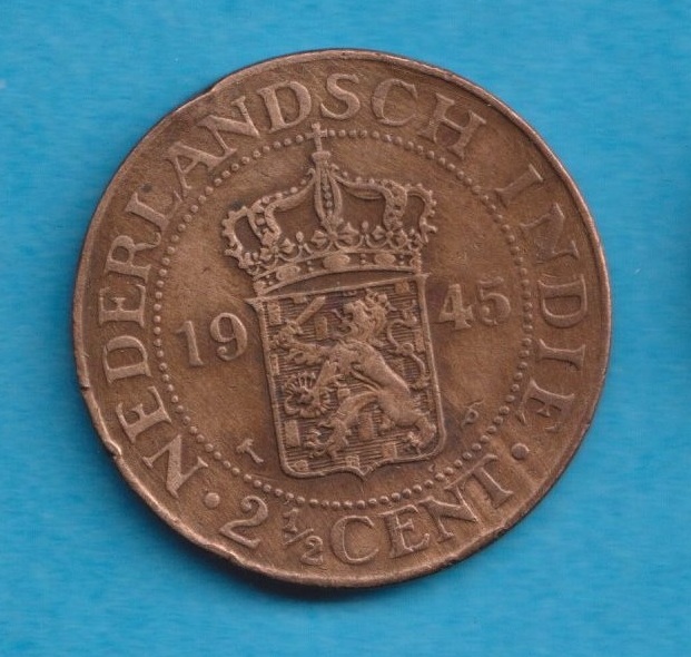  Niederländisch Indien 2 1/2 Cent 1945   
