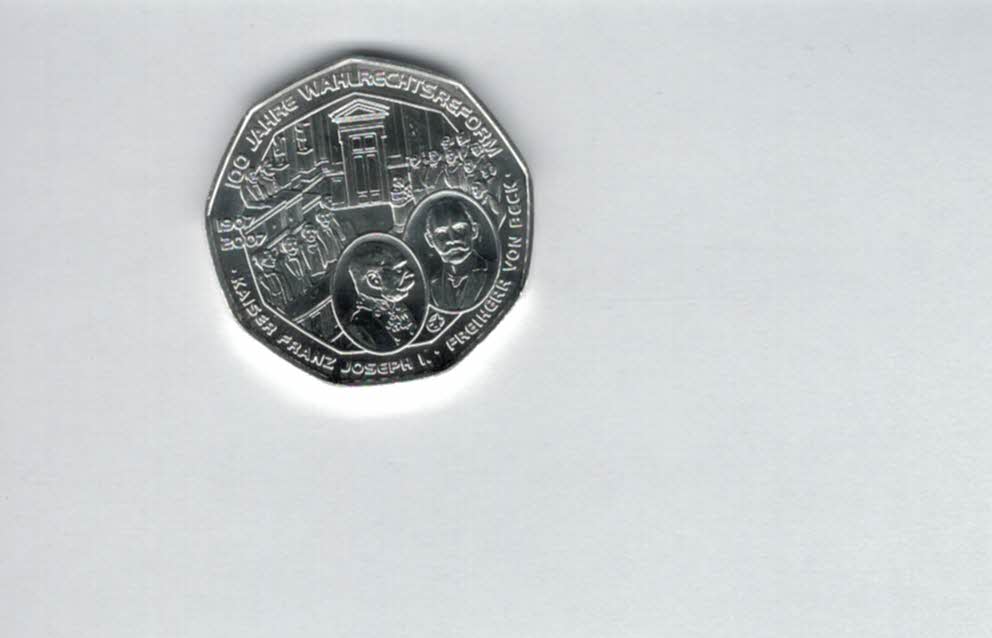  5 Euro 2007 Wahlrechtsreform silber 8g fein Österreich Spittalgold9800 (04974/9)   