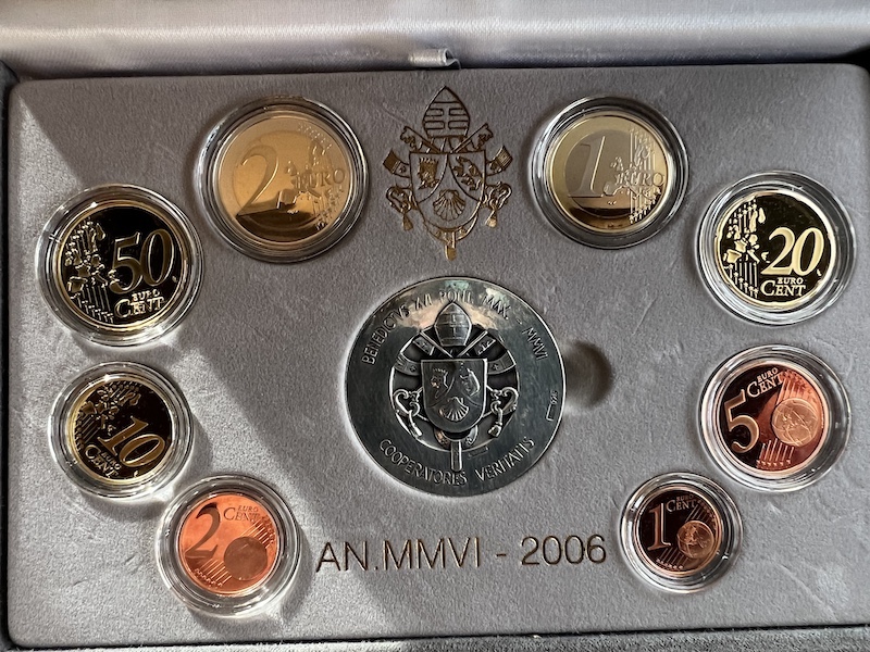  Vatikan KMS 2006 AN.MMVI Kursmünzen-Satz EURO PP + Medaille 925 Silber + Zertifikat   