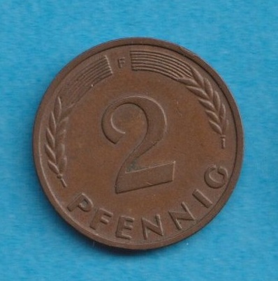  Deutschland 2 Pfennig 1965 F   