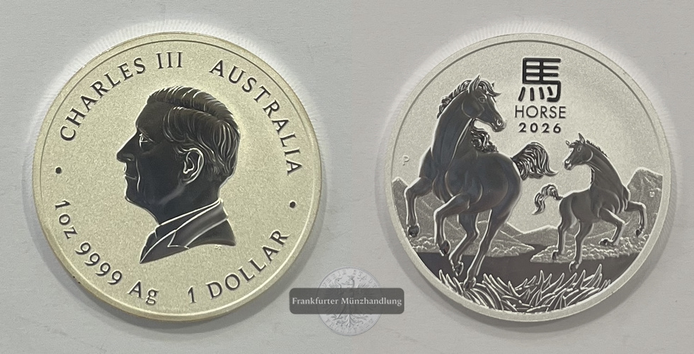  Australien 1 Dollar Charles III Year of the Horse 2026 FM-Frankfurt N#483798 Feinsilber: 31,1g   