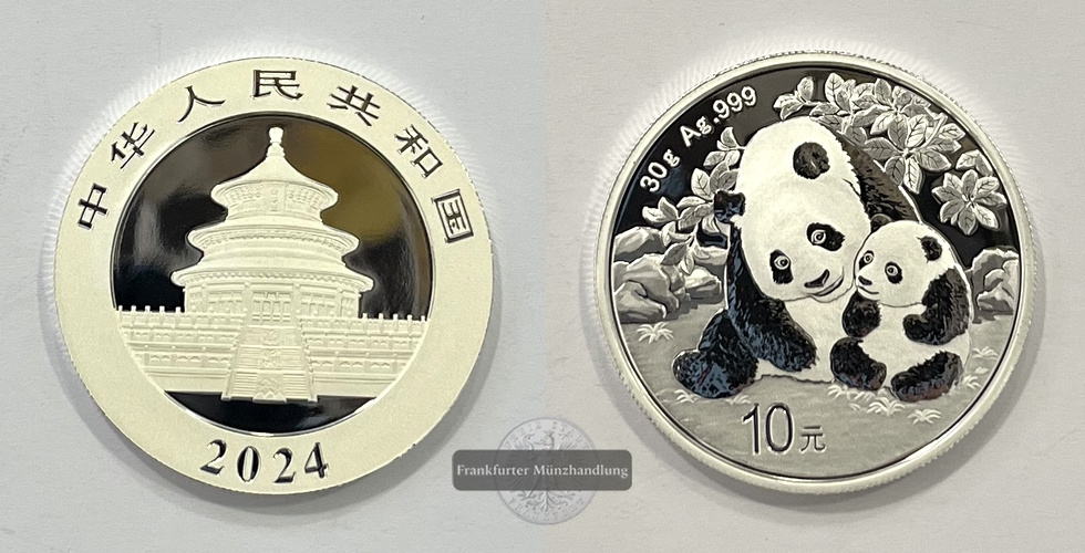  China  10 Yuan  2024  Panda KM#2816 FM-Frankfurt  Feinsilber: 29,97g   