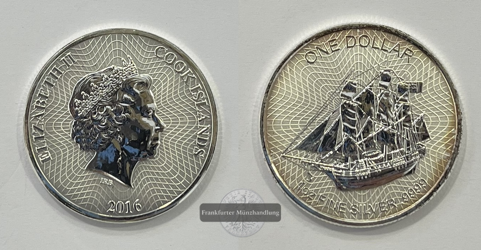  Cook Islands 1 Dollar 2016 Schiff Bounty New Generation FM-Frankfurt Feinsilber: 31,06g   