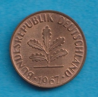  Deutschland 2 Pfennig 1967 D Top   