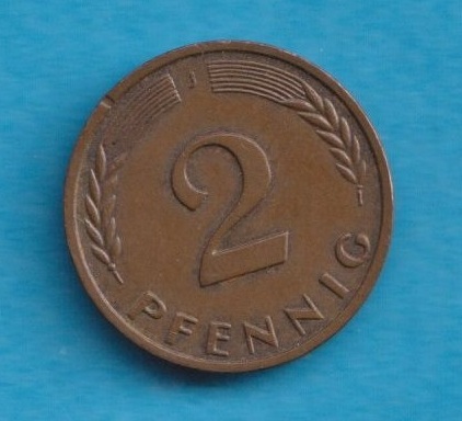  Deutschland 2 Pfennig 1967 J   
