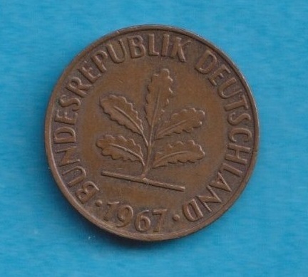  Deutschland 2 Pfennig 1967 J   