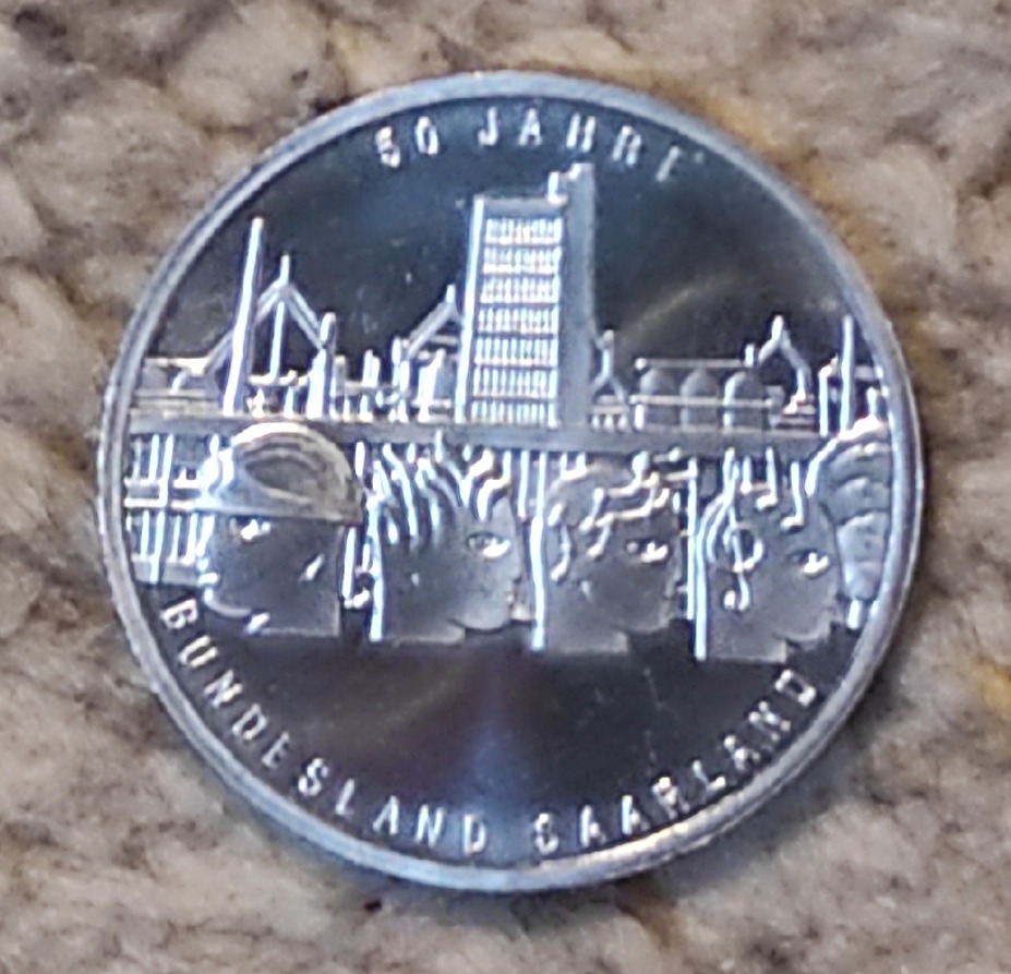  Deutschland 10 € 2007 G, SILBER, 50 Jahre wieder Eingliederung in die BRD   