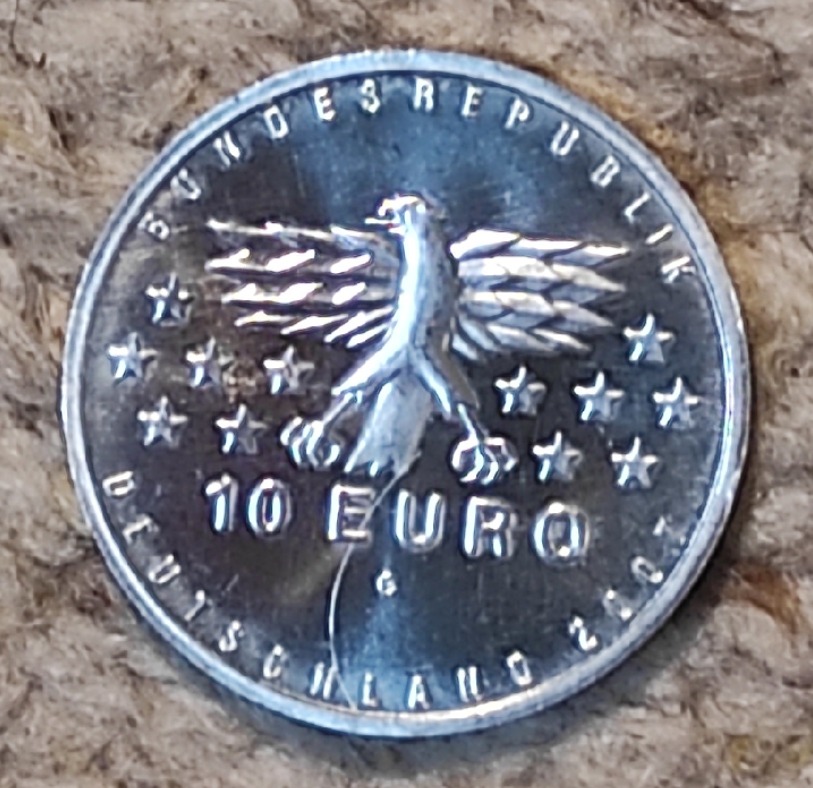  Deutschland 10 € 2007 G, SILBER, 50 Jahre wieder Eingliederung in die BRD   