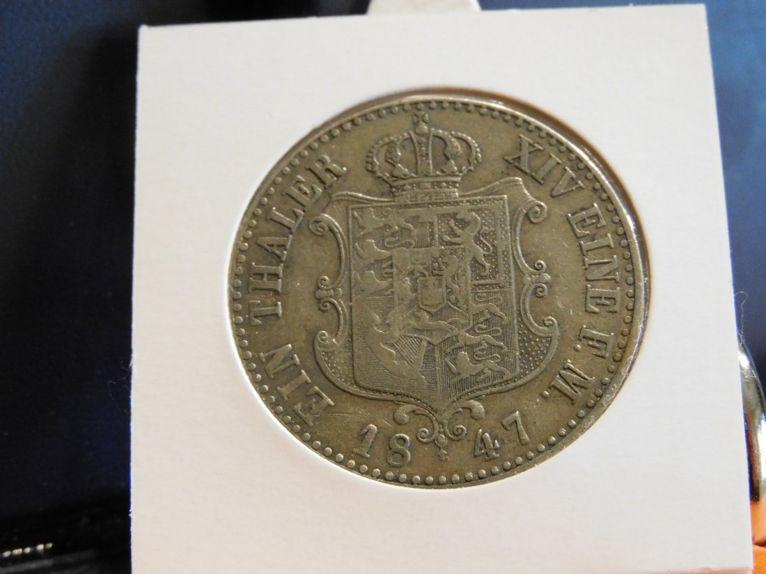  GERMANY 1 THALER 1847 HANNOVER.GRADE-PLEASE SEE PHOTOS.   