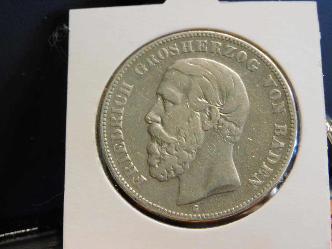  GERMANY 5 MARK 1876 BADEN.GRADE-PLEASE SEE PHOTOS.   