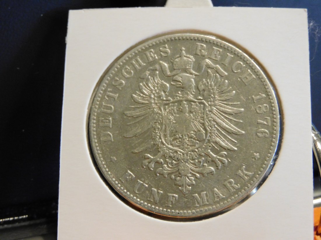  GERMANY 5 MARK 1876 BADEN.GRADE-PLEASE SEE PHOTOS.   