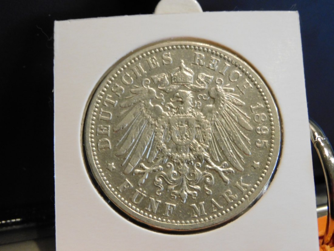  GERMANY 5 MARK 1895 BADEN.GRADE-PLEASE SEE PHOTOS.   