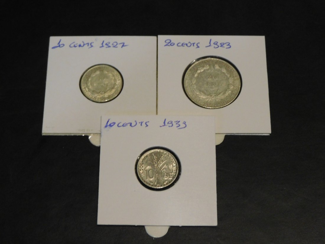  FRENCH INDOCHINA 2X 10 CENTS 11927-1939- 20 CENTS 1923.GRADE-PLEASE SEE PHOTOS.   