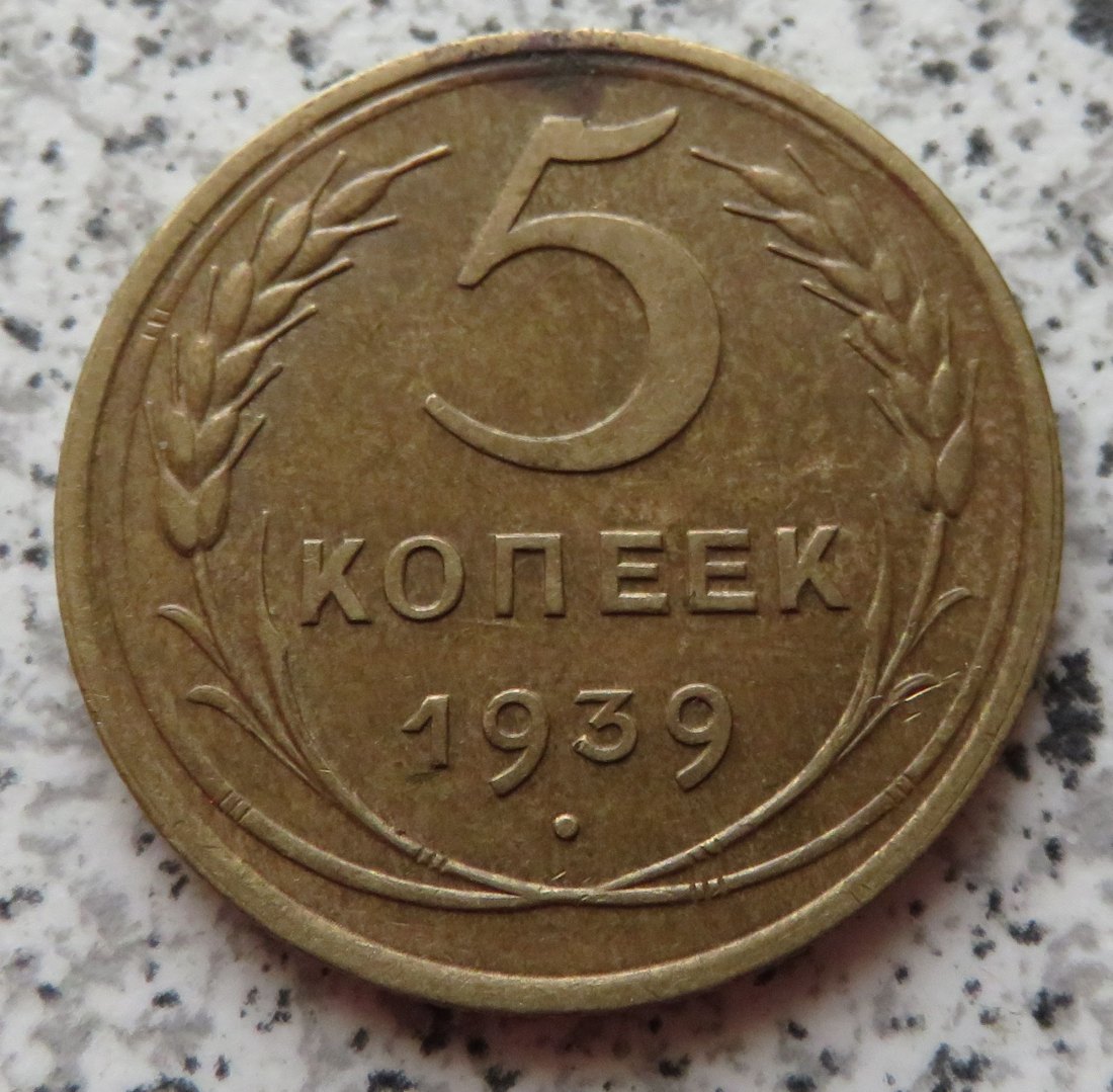  Sowjetunion 5 Kopeken 1939   