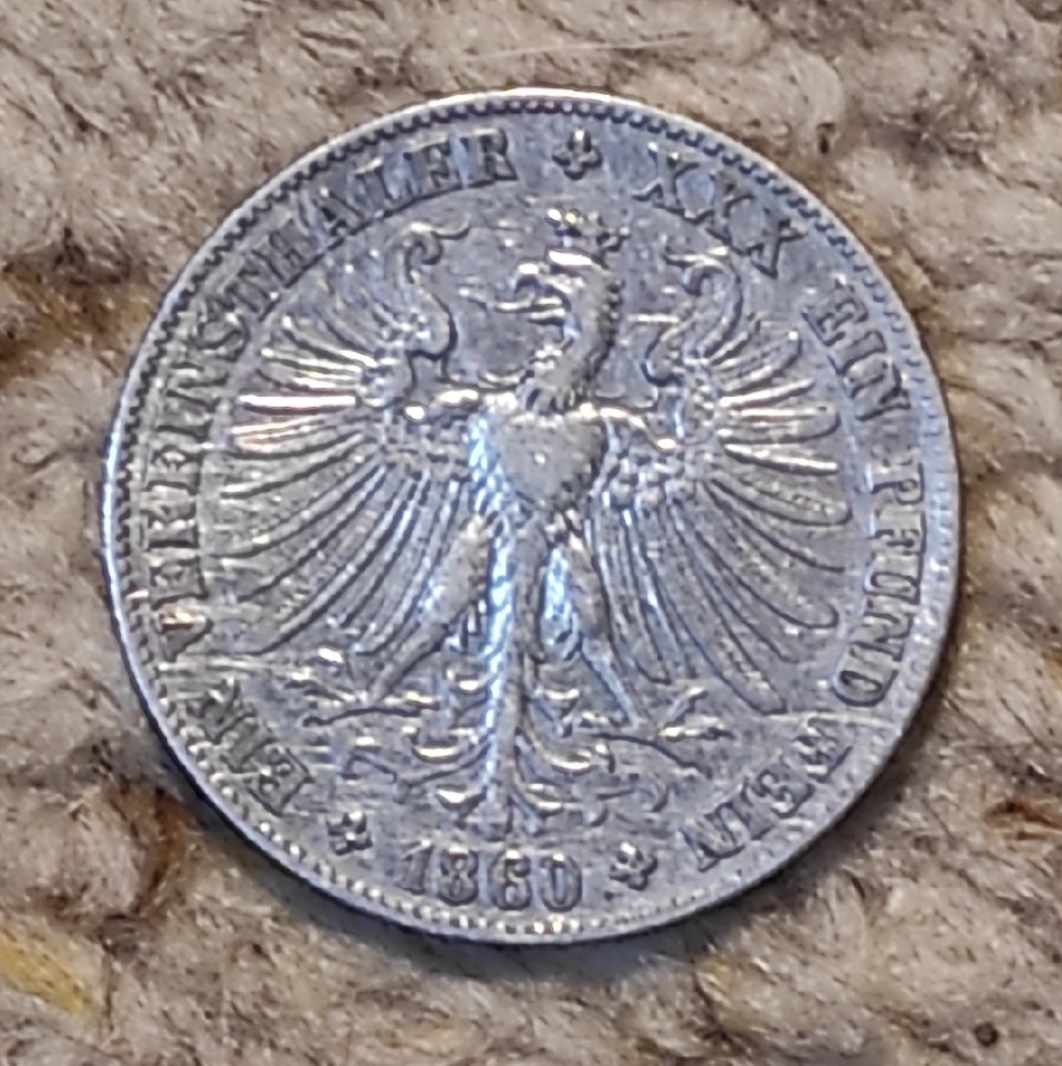  Frankfurt 1 Vereinsthaler 1860   